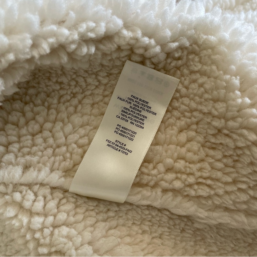 Aritzia Wilfred Free Catrina Faux Suede Sherpa Jacket in Whitecap Grey Size S - Picture 5 of 5